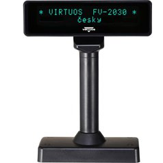 VIRTUOS FV-2030B 2x20 9mm Szeregowy RS232, czarny VFD wyświetlacz klienta